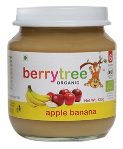 Picture of Berrytree Apple And Banana Organic Puree - 125 gm